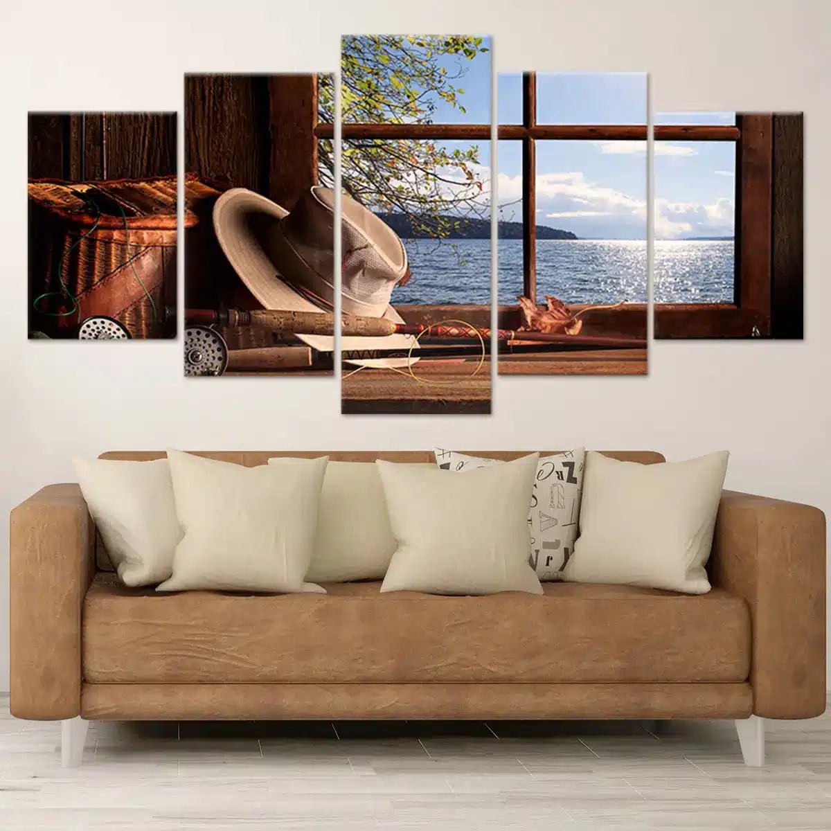 Rustic Fishing Gear Wall Art Canvas Print-Stunning Canvas Prints