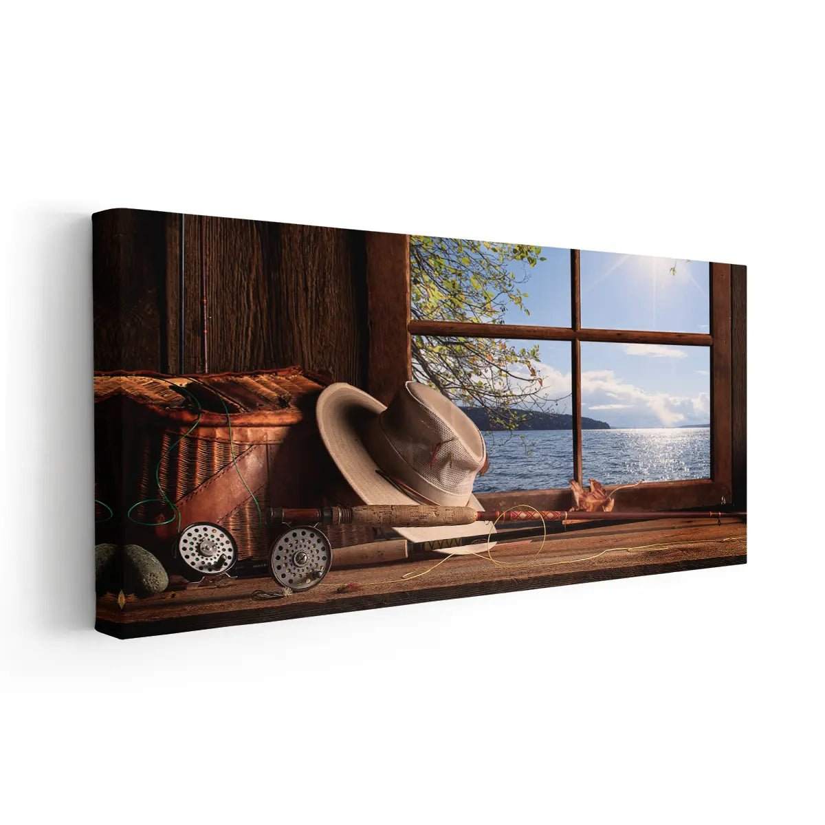 Rustic Fishing Gear Wall Art Canvas Print-Stunning Canvas Prints