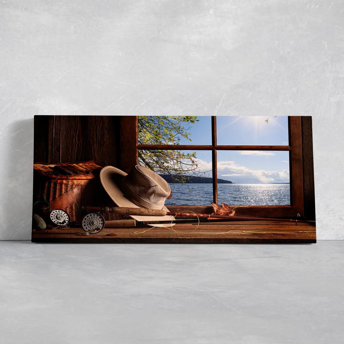 Rustic Fishing Gear Wall Art Canvas Print-Stunning Canvas Prints