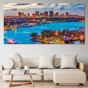 Fort Lauderdale Skyline Wall Art Canvas-Stunning Canvas Prints