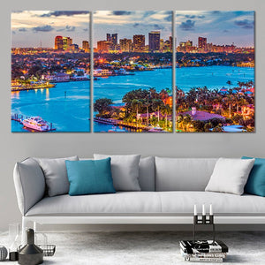 Fort Lauderdale Skyline Wall Art Canvas-Stunning Canvas Prints