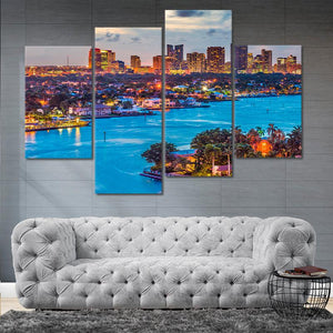 Fort Lauderdale Skyline Wall Art Canvas-Stunning Canvas Prints