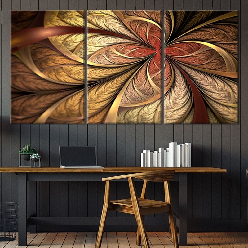 Fractal Flower Multi Panel Canvas Wall Art l by Stunning Canvas Prints