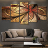 Large Gold Fractal Flower Wall Art For Living Room Wall-Stunning Canvas Prints