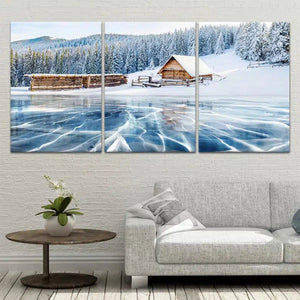 Winter Wooden Cabin Wall Art Canvas-Stunning Canvas Prints