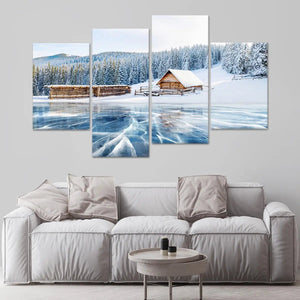 Winter Wooden Cabin Wall Art Canvas-Stunning Canvas Prints