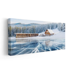 Winter Wooden Cabin Wall Art Canvas-Stunning Canvas Prints