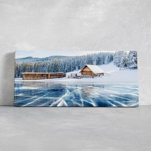 Winter Wooden Cabin Wall Art Canvas-Stunning Canvas Prints