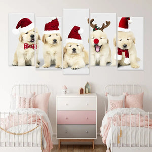 Christmas Golden Retrievers Wall Art-Stunning Canvas Prints