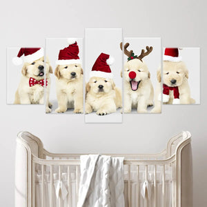 Christmas Golden Retrievers Wall Art-Stunning Canvas Prints