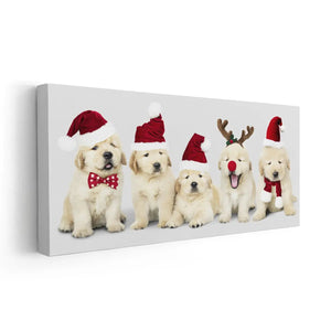 Christmas Golden Retrievers Wall Art-Stunning Canvas Prints