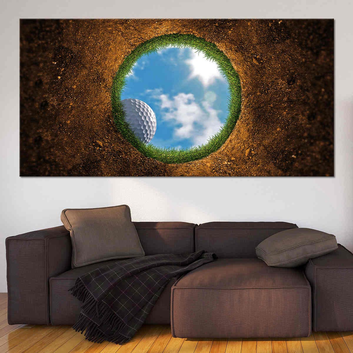 Golf Ball by The Hole Wall Art Canvas Print-Stunning Canvas Prints