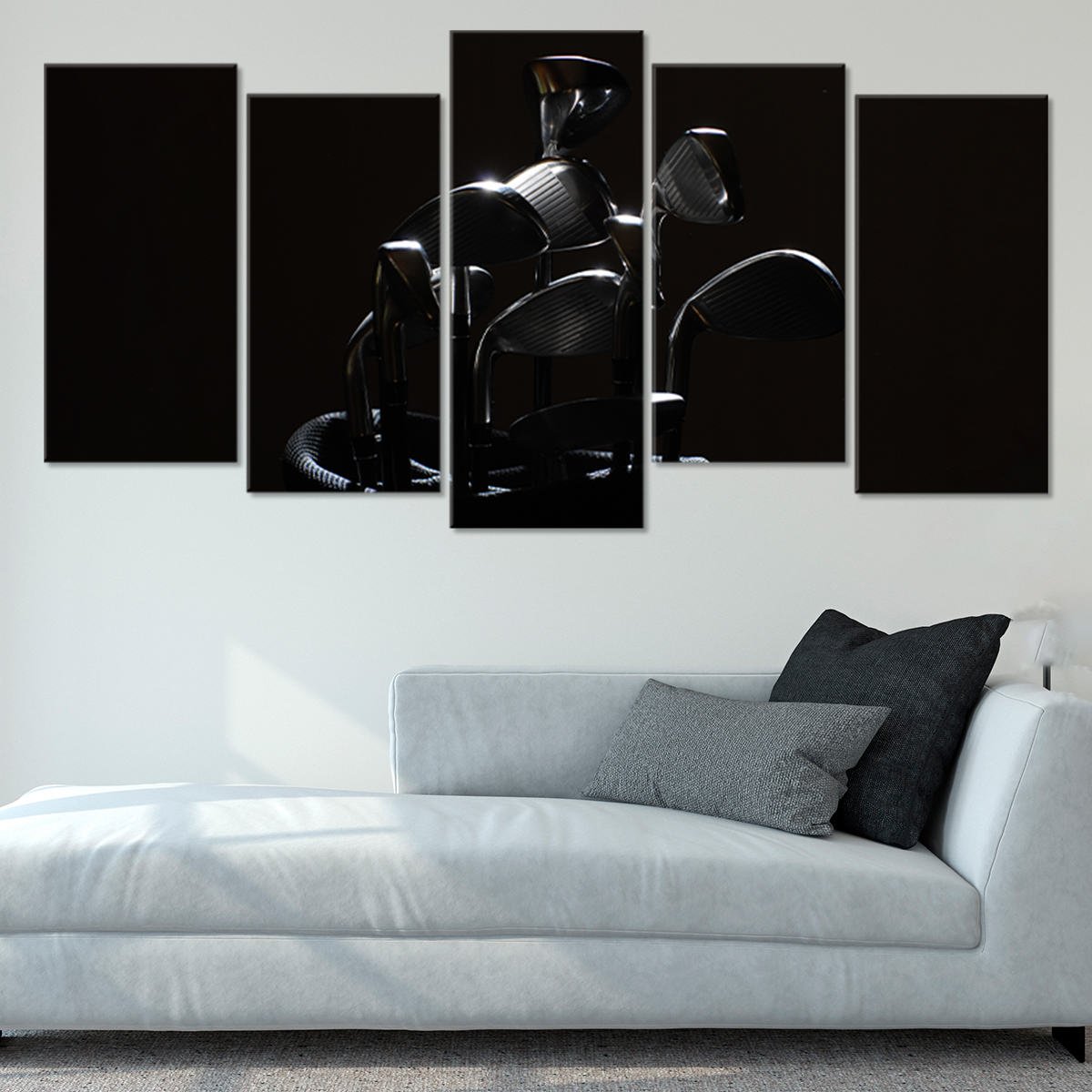 Black Golf Sets Wall Art Canvas Print-Stunning Canvas Prints