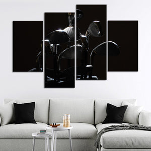 Black Golf Sets Wall Art Canvas Print-Stunning Canvas Prints