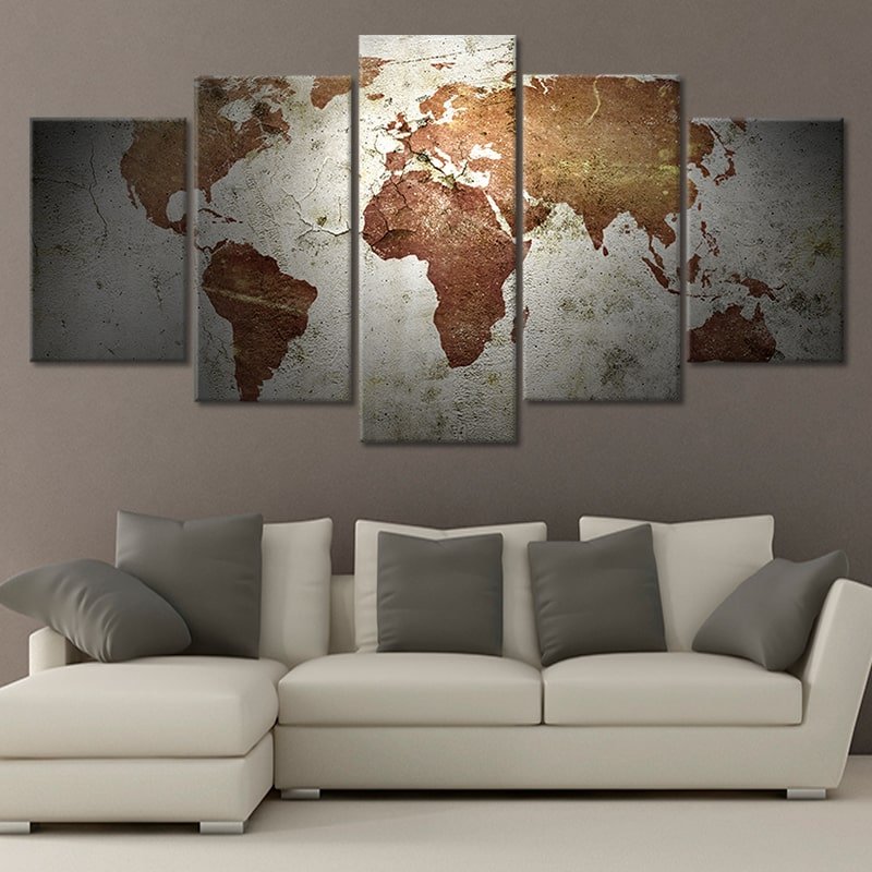 Large Grunge World Map Wall Art Canvas Print-Stunning Canvas Prints