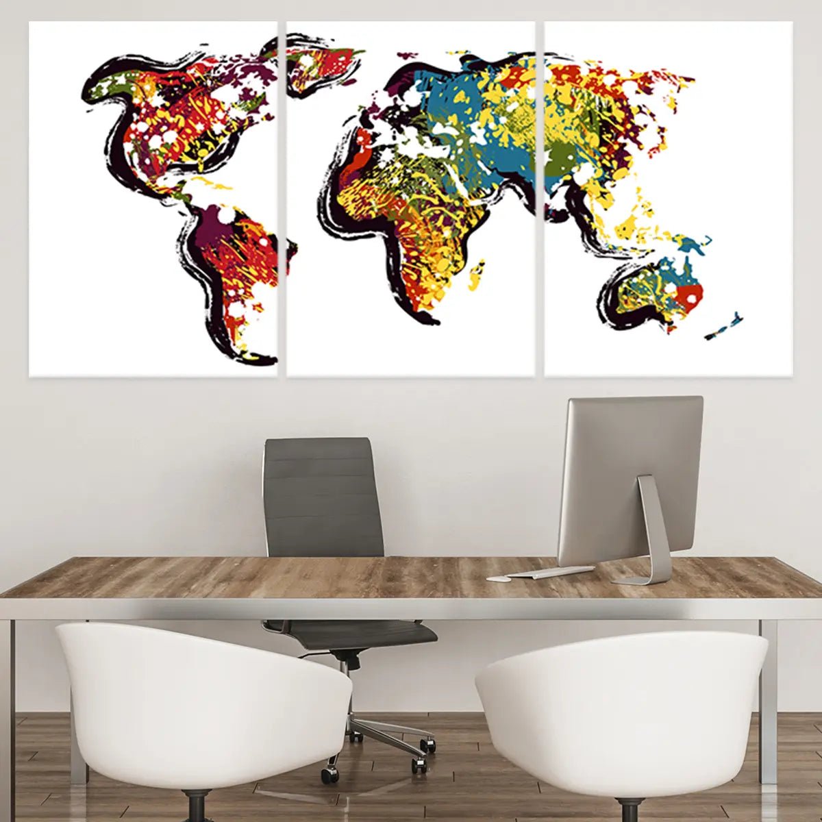 Hand Drawn World Map Wall Art-Stunning Canvas Prints