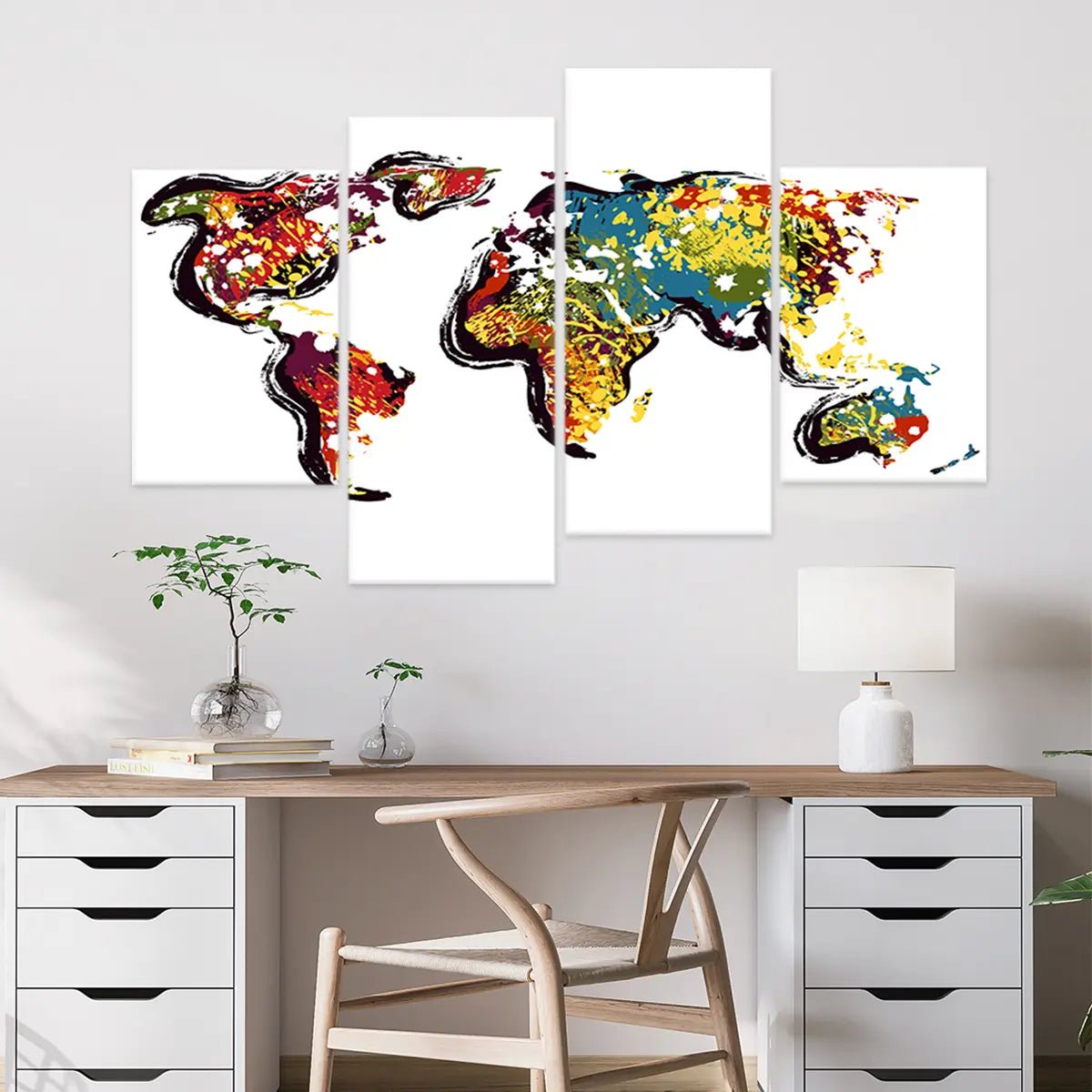 Hand Drawn World Map Wall Art-Stunning Canvas Prints