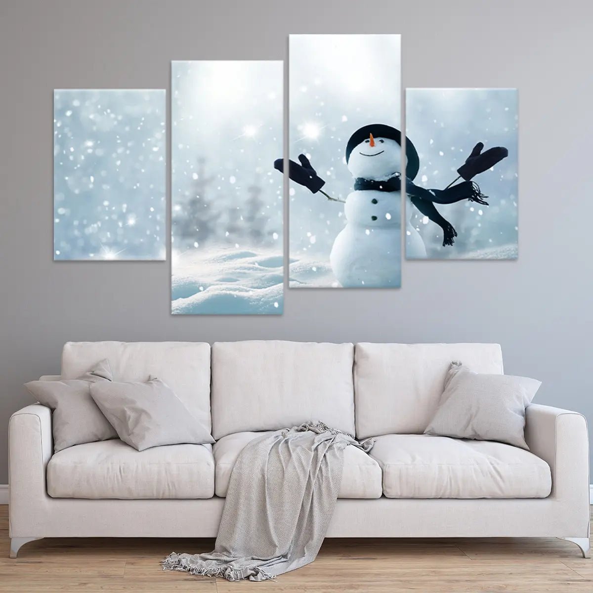 Snowman Christmas Tree Wall Art-Stunning Canvas Prints