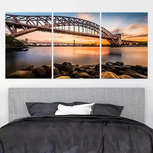 Hell Gate bridge Skyline Wall Art Canvas-Stunning Canvas Prints