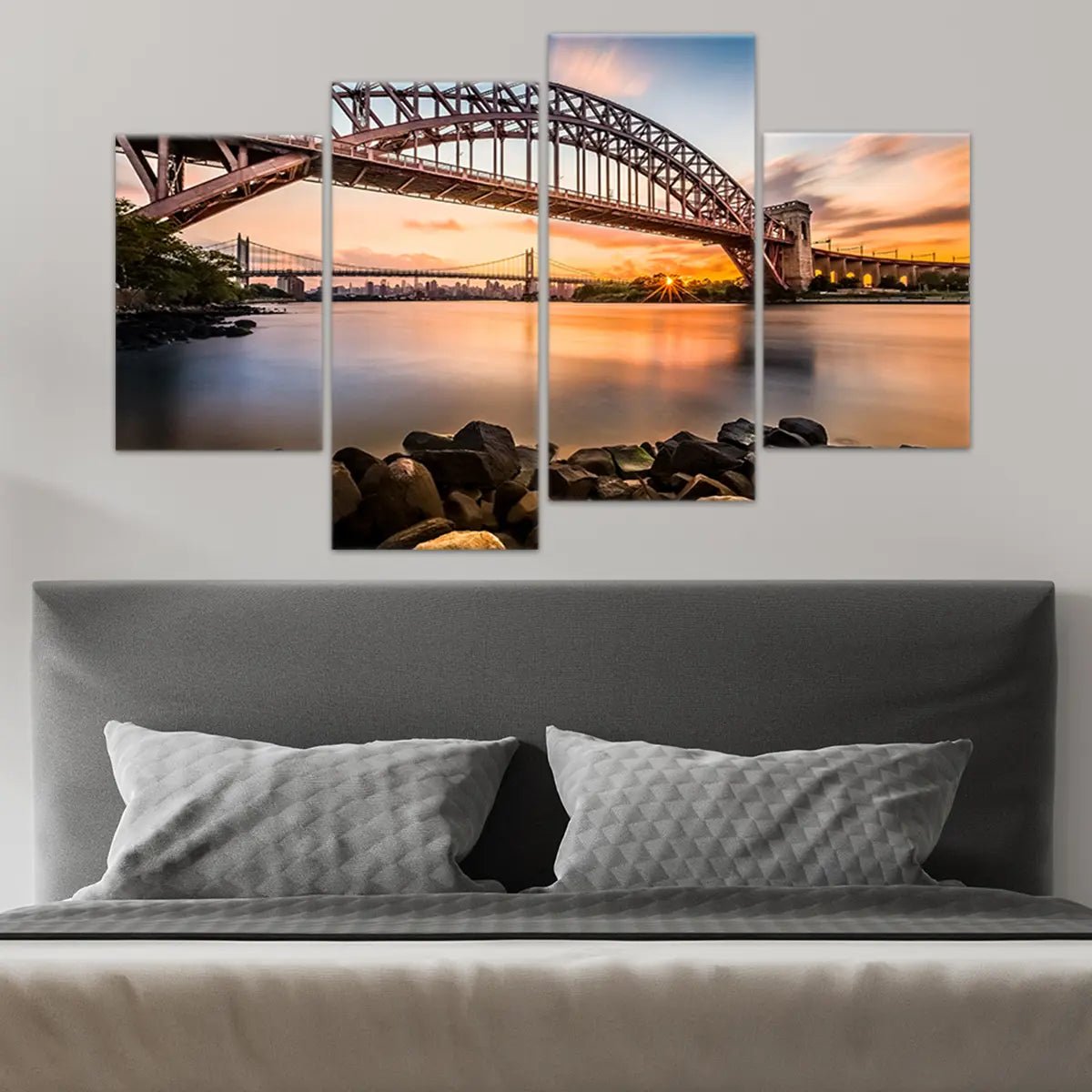 Hell Gate bridge Skyline Wall Art Canvas-Stunning Canvas Prints