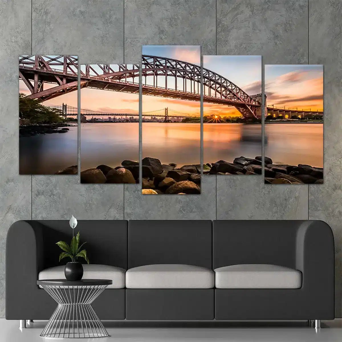 Hell Gate bridge Skyline Wall Art Canvas-Stunning Canvas Prints