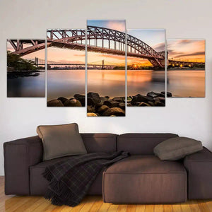 Hell Gate bridge Skyline Wall Art Canvas-Stunning Canvas Prints