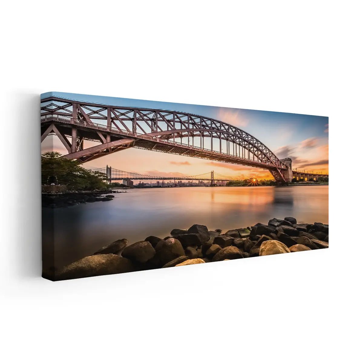 Hell Gate bridge Skyline Wall Art Canvas-Stunning Canvas Prints