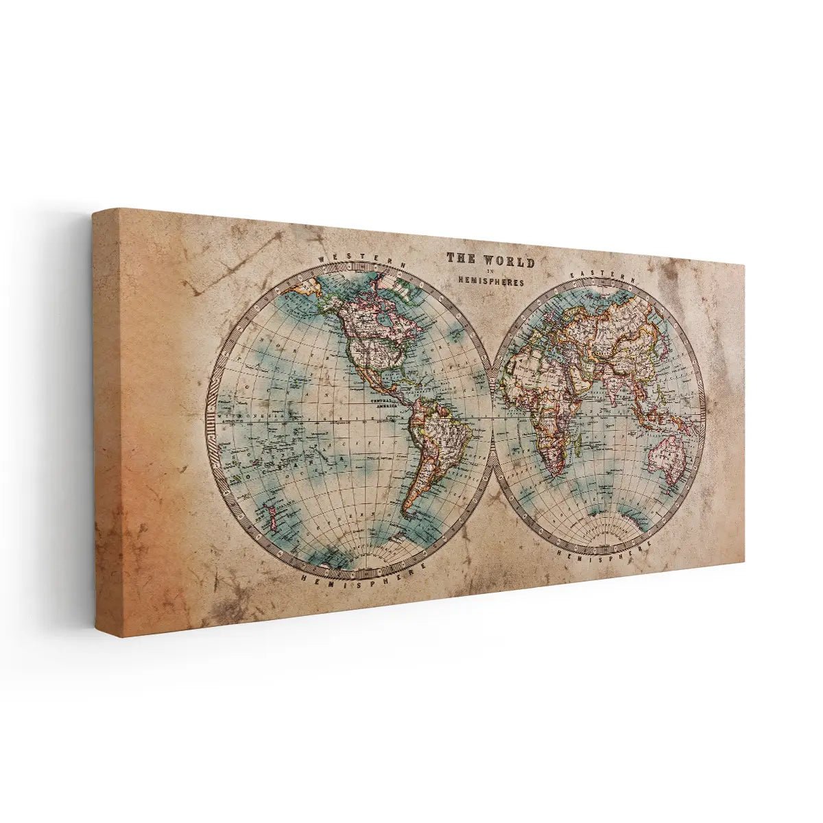 Hemispheres Map Wall Art-Stunning Canvas Prints