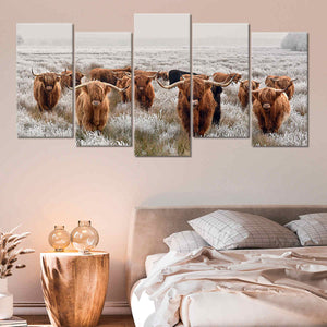 Brown Highland Cows Wall Art Canvas-Stunning Canvas Prints