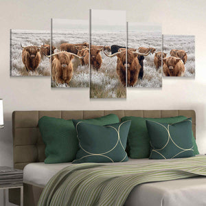 Brown Highland Cows Wall Art Canvas-Stunning Canvas Prints