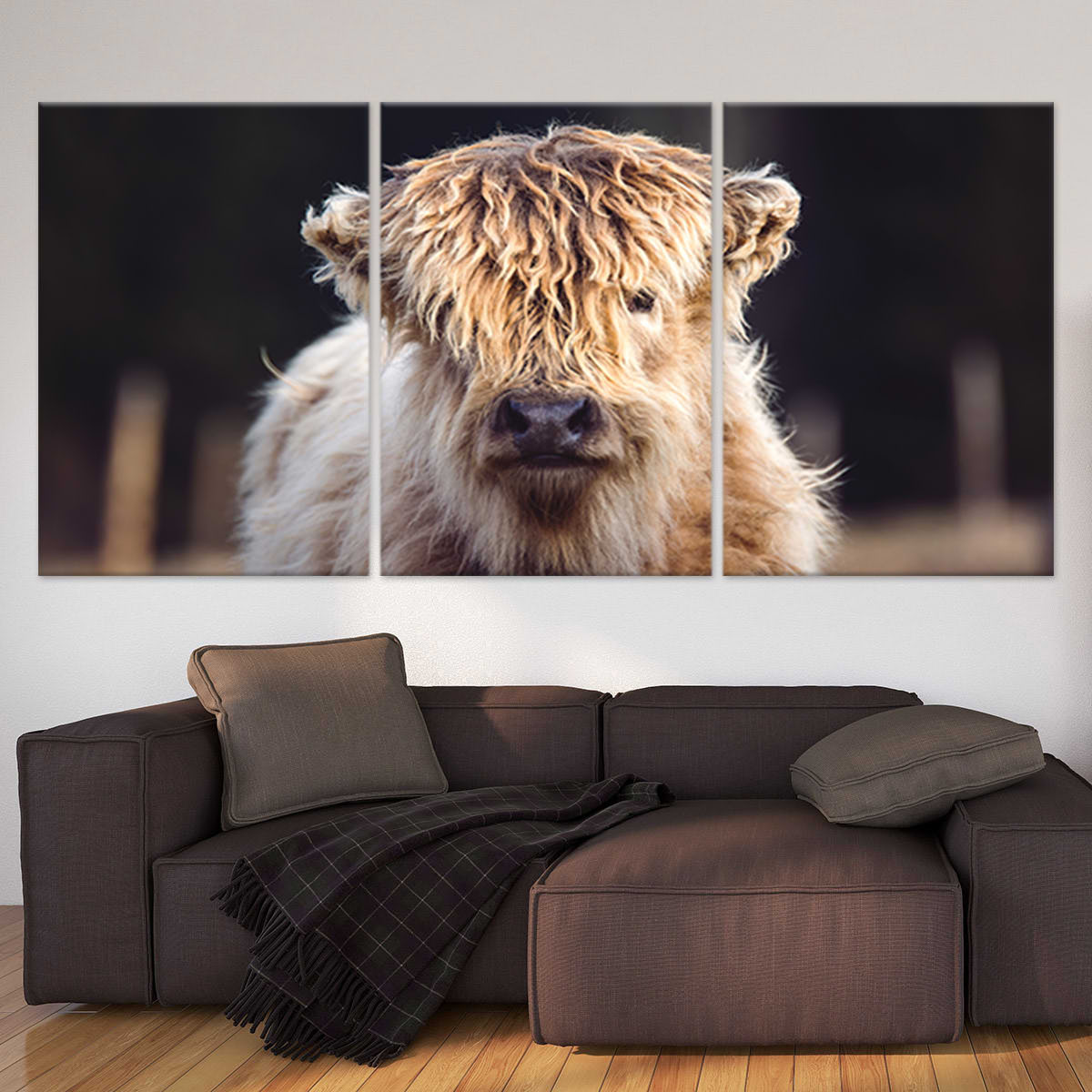Highland Cow Print Removable Wallpaper Longhorn Wall Art Bedroom