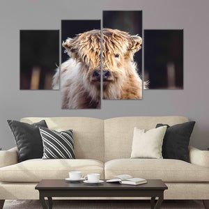 Mini Shaggy Cow Wall Art Canvas-Stunning Canvas Prints