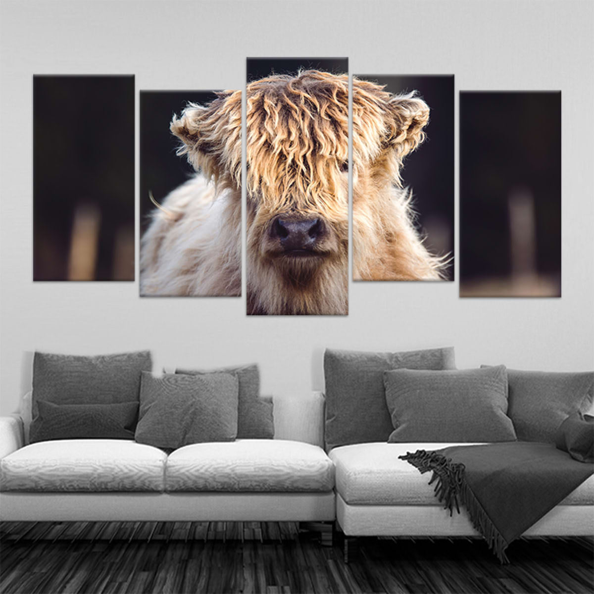 Mini Shaggy Cow Wall Art Canvas-Stunning Canvas Prints