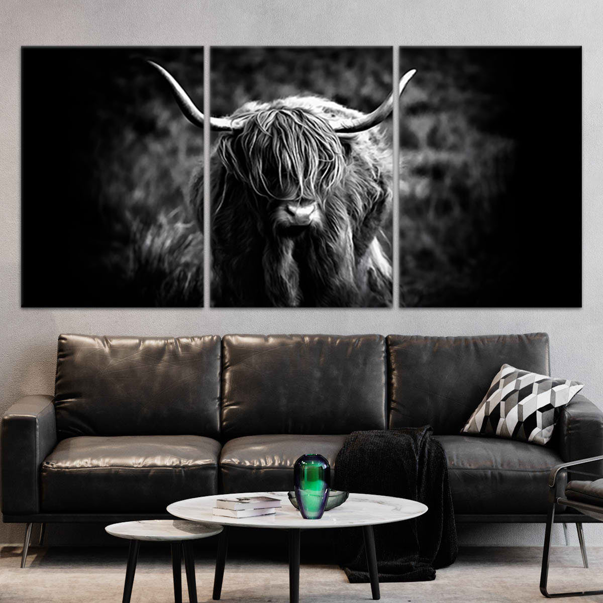 Black Highland Cow Wall Art Canvas-Stunning Canvas Prints