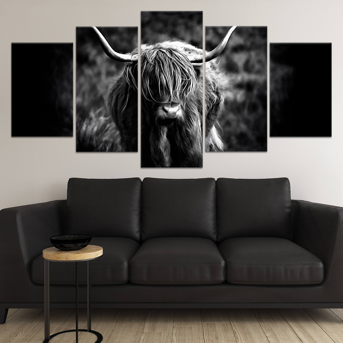 Black Highland Cow Wall Art Canvas-Stunning Canvas Prints