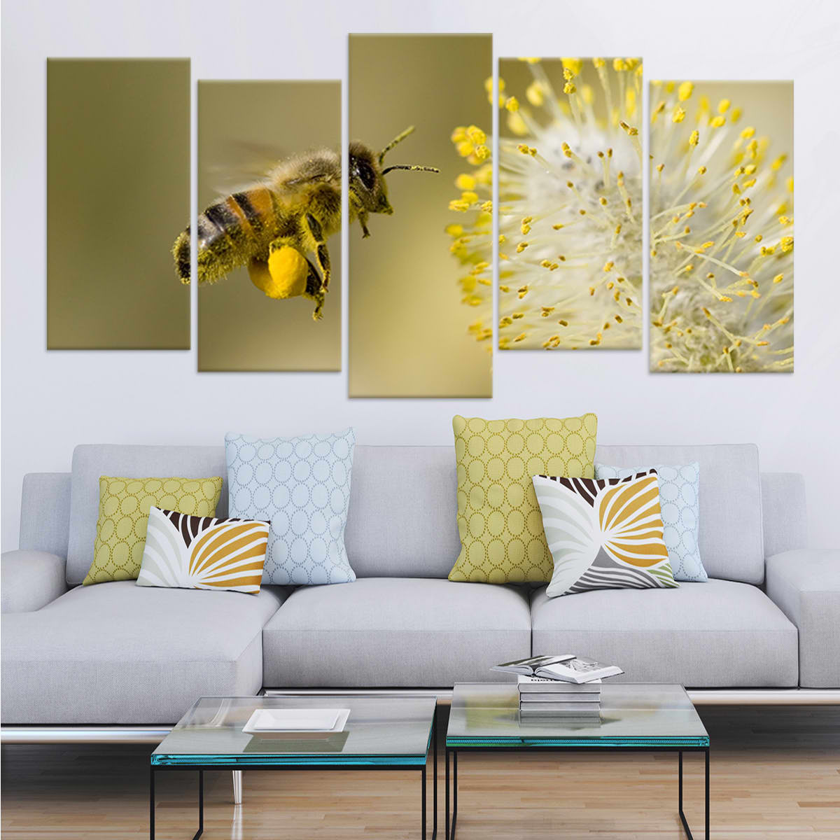 Yellow Honey Bee Wall Sculpture