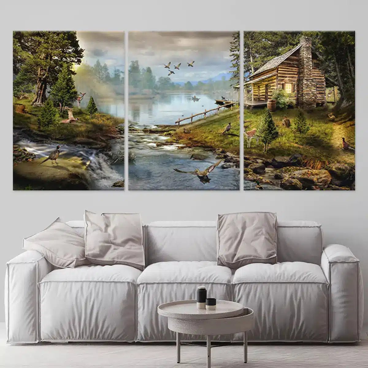 Cabin On The Lake Wall Art Canvas-Stunning Canvas Prints