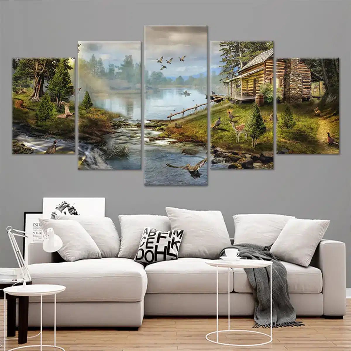 Cabin On The Lake Wall Art Canvas-Stunning Canvas Prints