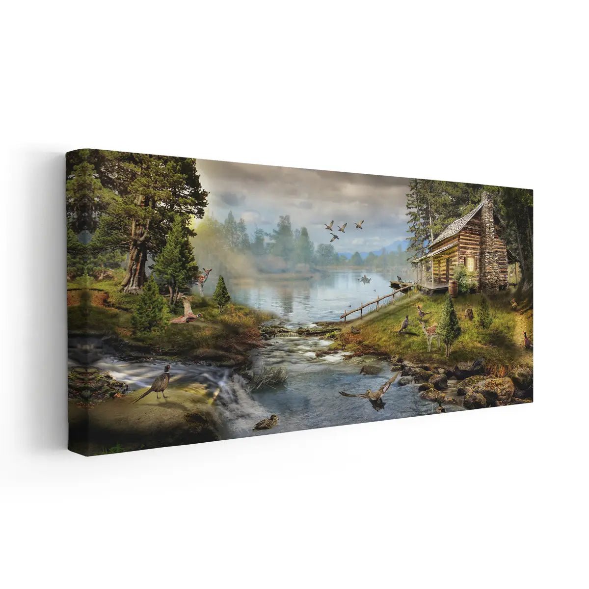 Cabin On The Lake Wall Art Canvas-Stunning Canvas Prints