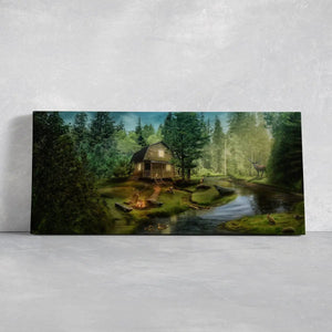 Mountain Cabin Wall Art Canvas-Stunning Canvas Prints