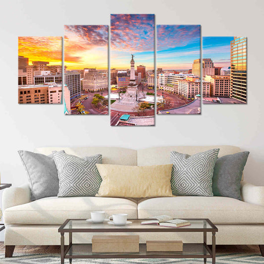 Indianapolis Skyline Wall Art Canvas-Stunning Canvas Prints