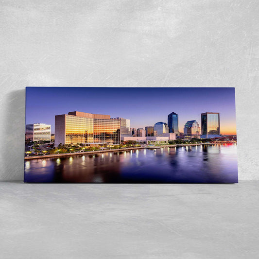 Jacksonville Skyline At Twilight Wall Art Canvas-Stunning Canvas Prints