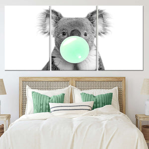 Bubble Gum Koala Bear Wall Art Canvas-Stunning Canvas Prints