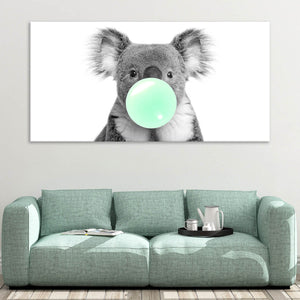 Bubble Gum Koala Bear Wall Art Canvas-Stunning Canvas Prints