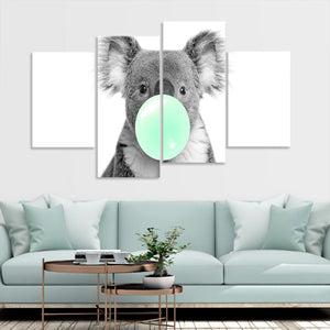 Bubble Gum Koala Bear Wall Art Canvas-Stunning Canvas Prints