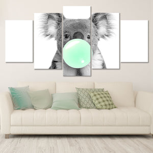 Bubble Gum Koala Bear Wall Art Canvas-Stunning Canvas Prints