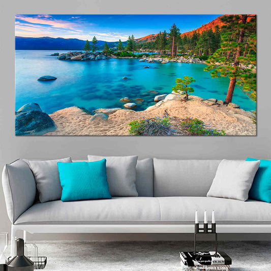 Turquoise Lake Tahoe Wall Art Canvas-Stunning Canvas Prints