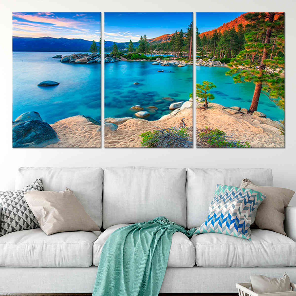 Turquoise Lake Tahoe Wall Art Canvas-Stunning Canvas Prints