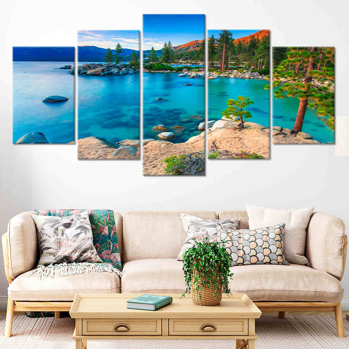 Turquoise Lake Tahoe Wall Art Canvas-Stunning Canvas Prints