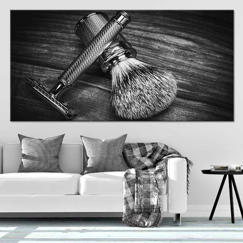 Monochrome Tools For Hair Wall Art Canvas Print-Stunning Canvas Prints